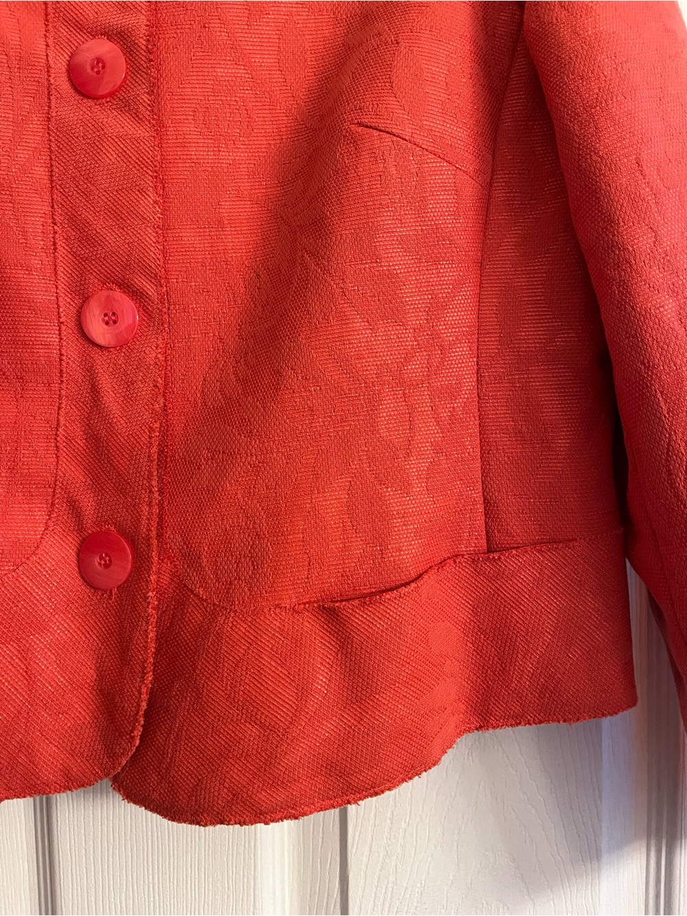 Talbots Coral Textured Button Jacket - Picture 5 of 11
